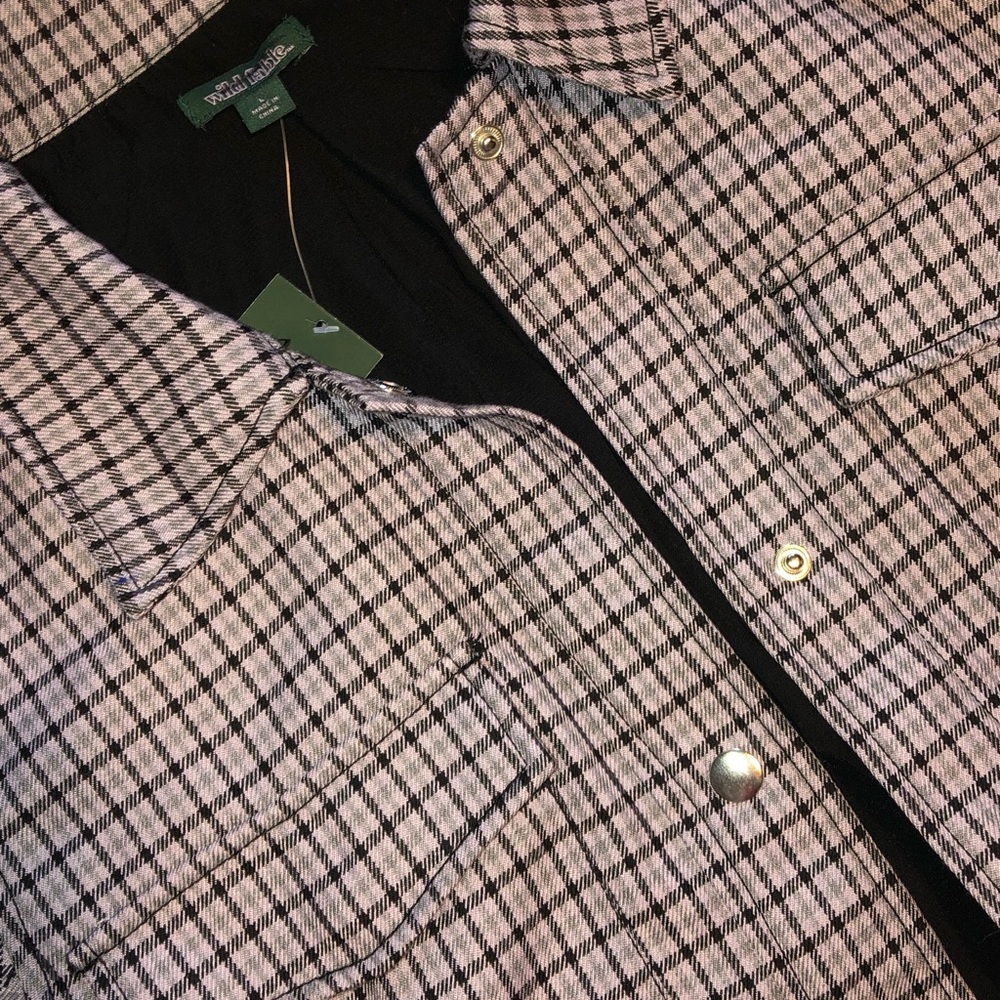 Cropped purple plaid top/jacket